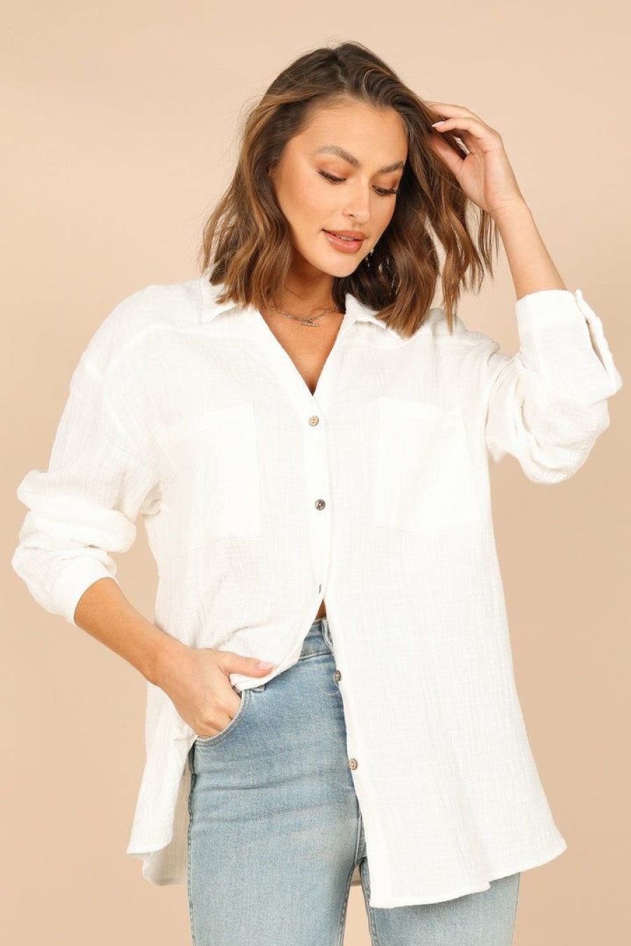 Clothing * | Petal & Pup Best Sellers Bobby Button Down Top White