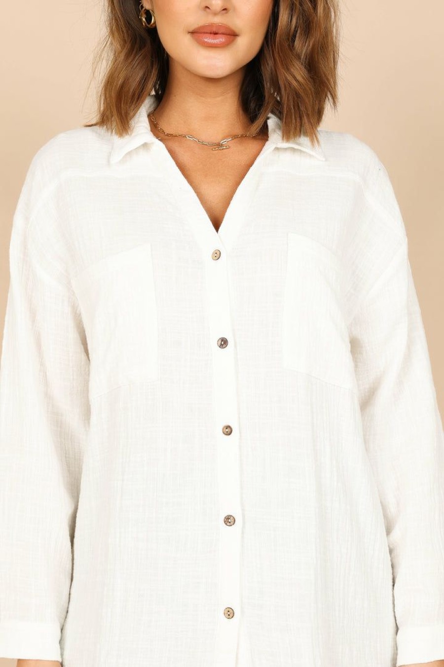 Clothing * | Petal & Pup Best Sellers Bobby Button Down Top White