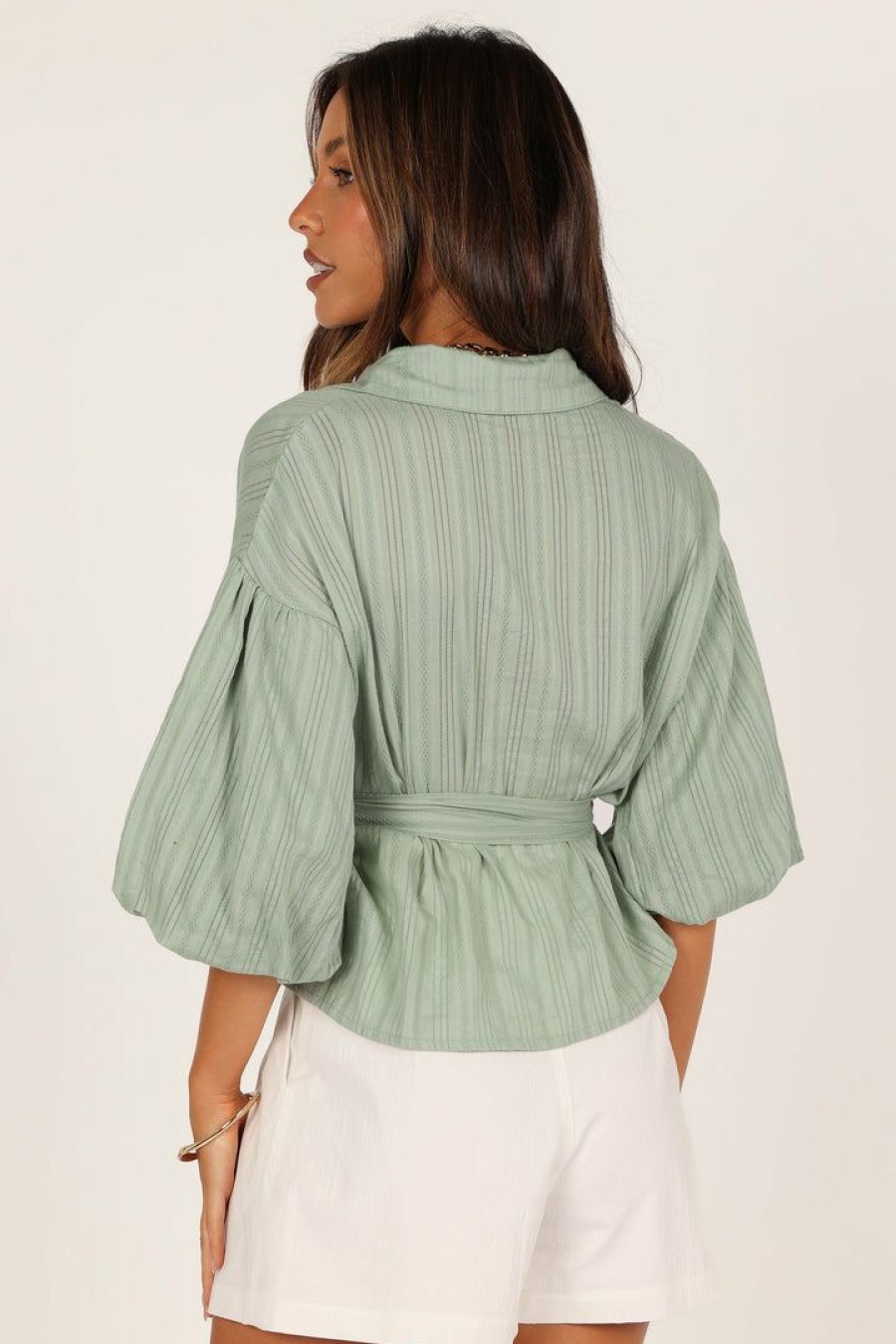 Clothing * | Petal & Pup Online Sofia Top Sage Green