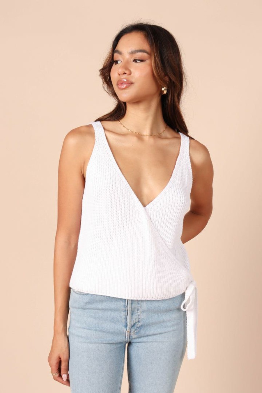 Clothing * | Petal & Pup Exquisite Gifts Naomi Wrap Top White