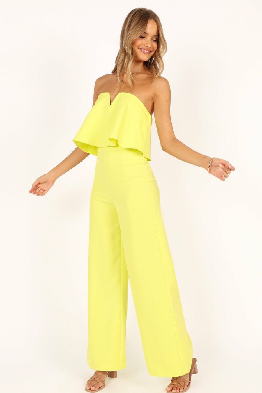 Clothing * | Petal & Pup Best Quality Sonny Strapless Jumpsuit Lime