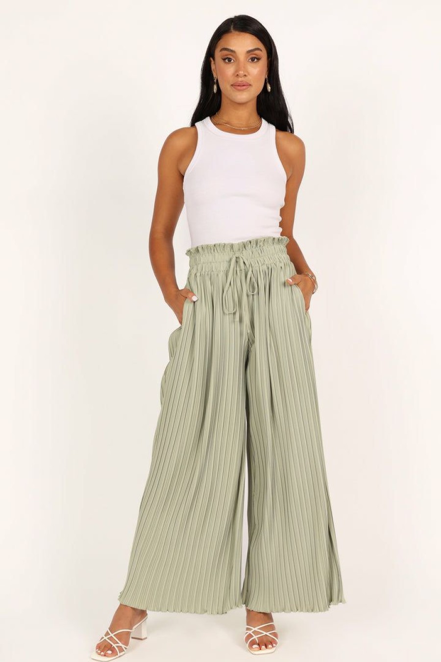 Clothing * | Petal & Pup Online Jayden Pleated Pant Green