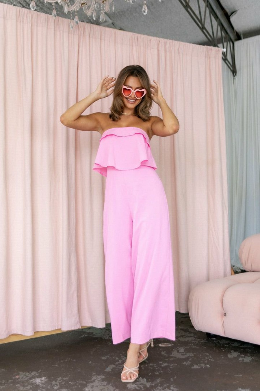 Clothing * | Petal & Pup Bargain Sale Katia Jumpsuit Pink