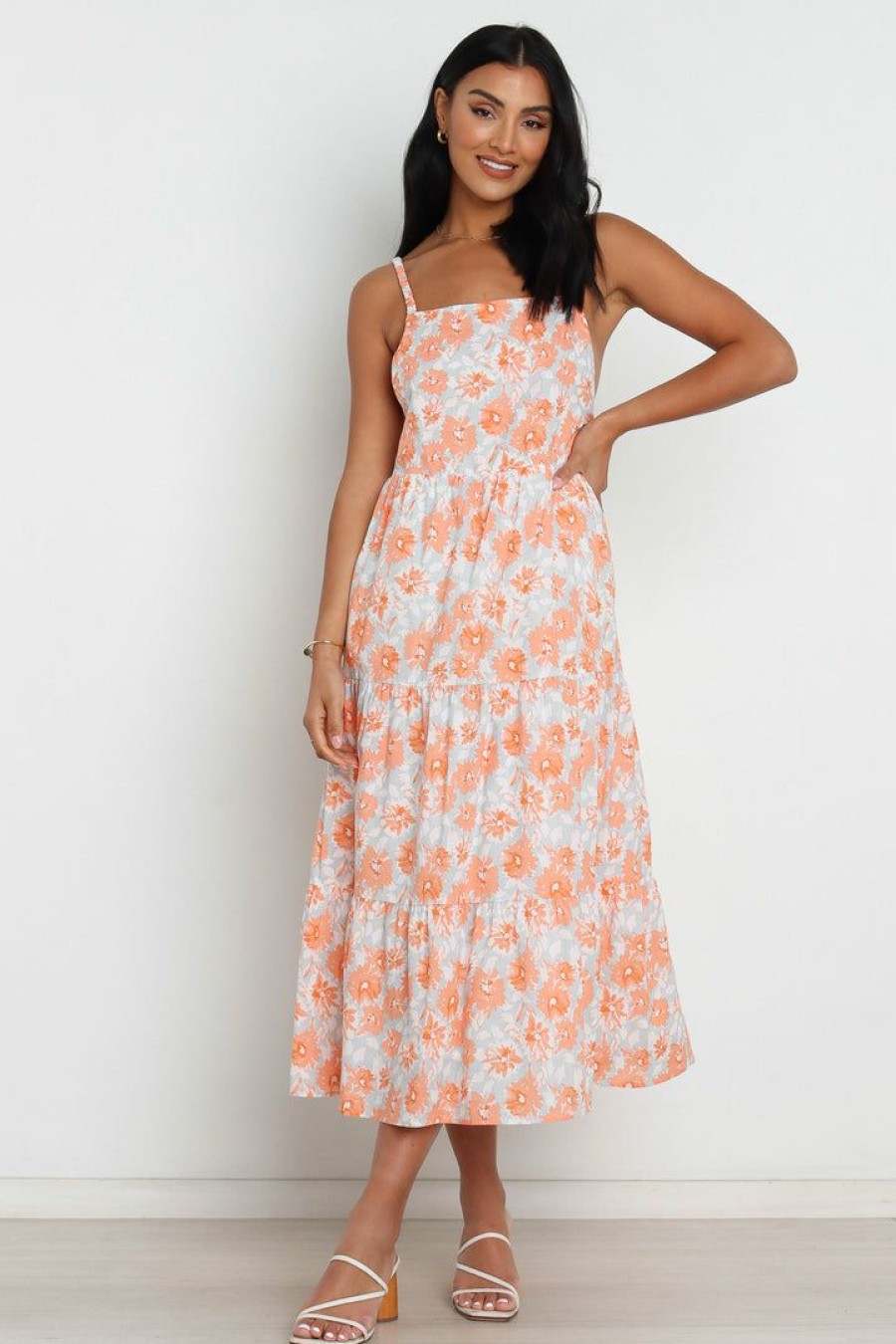 Dresses * | Petal & Pup Good Quality Tawo Dress Orange Floral