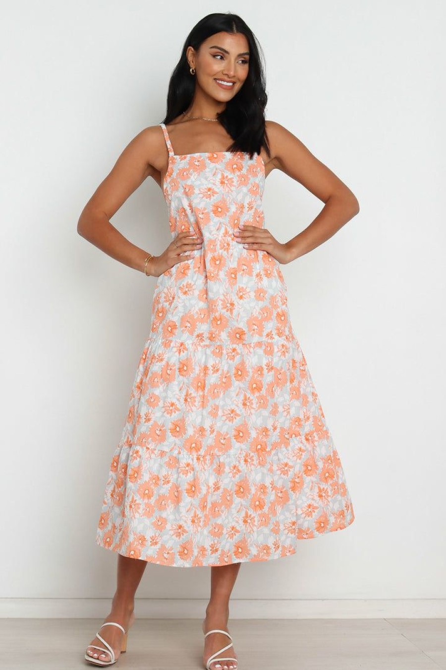 Dresses * | Petal & Pup Good Quality Tawo Dress Orange Floral