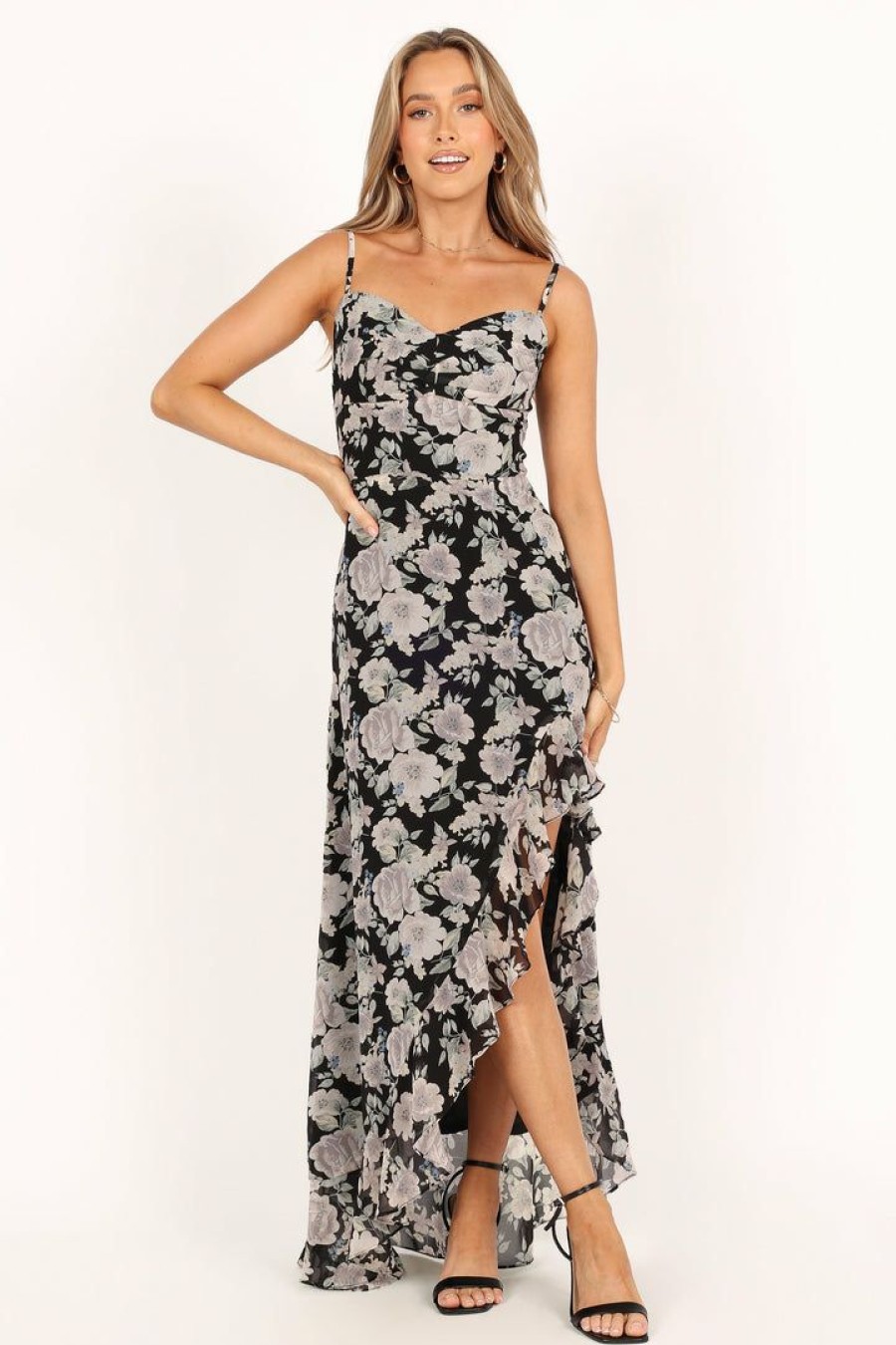 Clothing * | Petal & Pup Official Charmaine Maxi Dress Black Floral