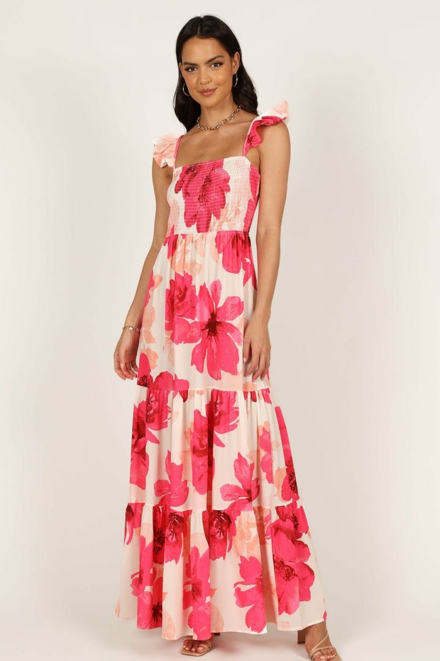 Dresses * | Petal & Pup High Quality Tilly Shirred Maxi Dress Pink