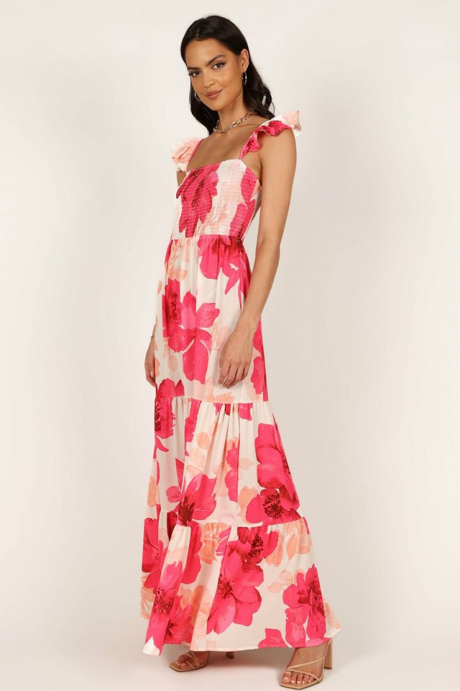 Dresses * | Petal & Pup High Quality Tilly Shirred Maxi Dress Pink