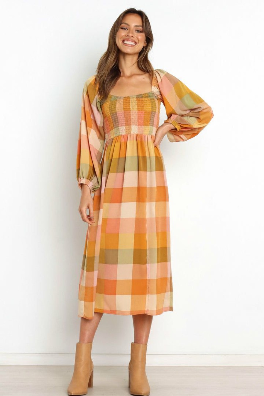 Dresses * | Petal & Pup Cheap Online Nazzano Dress Rust