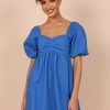 Dresses * | Petal & Pup Good Quality Lionel Puff Sleeve Midi Dress Royal Blue