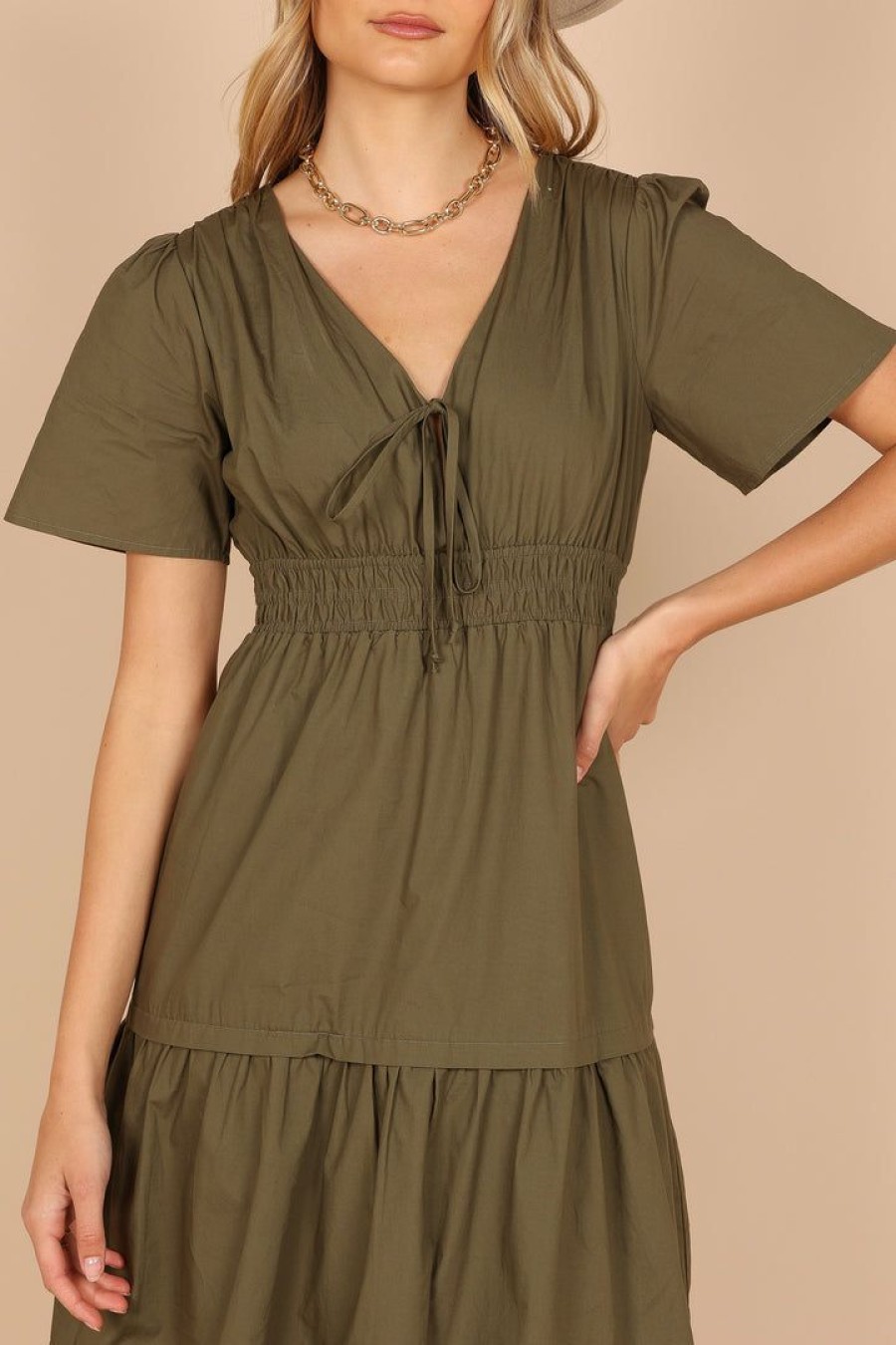 Dresses * | Petal & Pup Best Sellers Madelyn Tiered Maxi Dress Olive