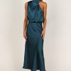 Clothing * | Petal & Pup Best Quality Anabelle Halter Neck Maxi Dress Teal