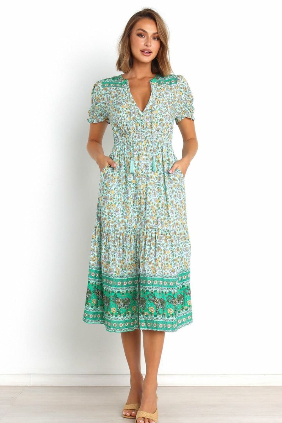 Dresses * | Petal & Pup Cheap Online Leighton Dress Green