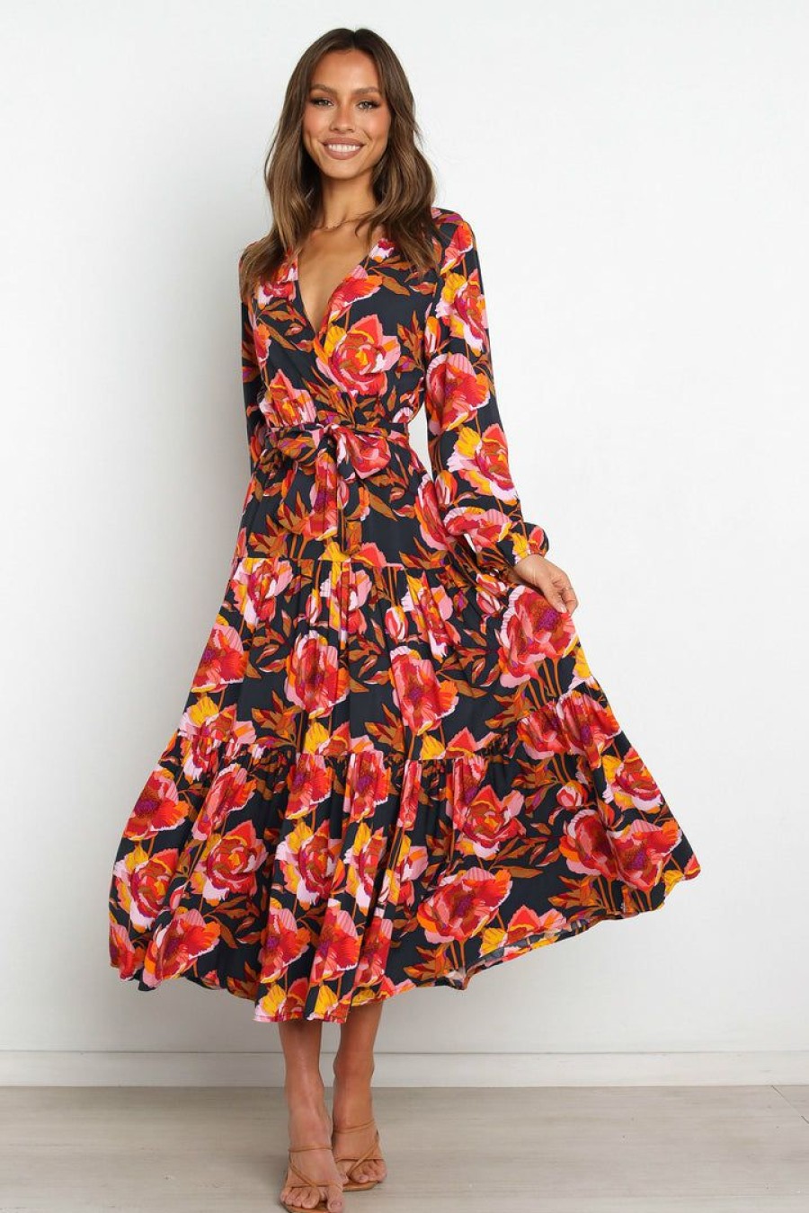 Dresses * | Petal & Pup Good Quality Balsa Dress Navy Floral