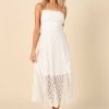 Clothing * | Petal & Pup Exquisite Gifts Quinn Lace Midi Dress White