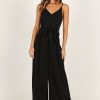 Clothing * | Petal & Pup Top Sellers Harriet Tie Waist Jumpsuit Black