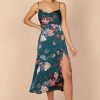 Dresses * | Petal & Pup Outlet Sale Alejandra Cowl Neck Midi Dress Emerald