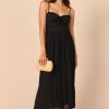 Clothing * | Petal & Pup Online Darcie Sweetheart Neckline Midi Dress Black