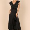 Clothing * | Petal & Pup Outlet Sale Cally Frill Shoulder Maxi Dress Black