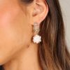 Shoes & Accessories * | Petal & Pup Online Monique Floral Statement Earrings Gold