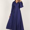 Dresses * | Petal & Pup Exquisite Gifts Violet Long Sleeve Midi Dress Royal Blue