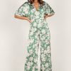 Clothing * | Petal & Pup Best Sellers Rosalyn Jumpsuit Green Floral