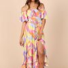 Dresses * | Petal & Pup Good Quality Luis Off Shoulder Maxi Dress Multi Print