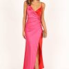 Clothing * | Petal & Pup Promotions Lipa Colourblock Midi Slip Dress Pink/Red