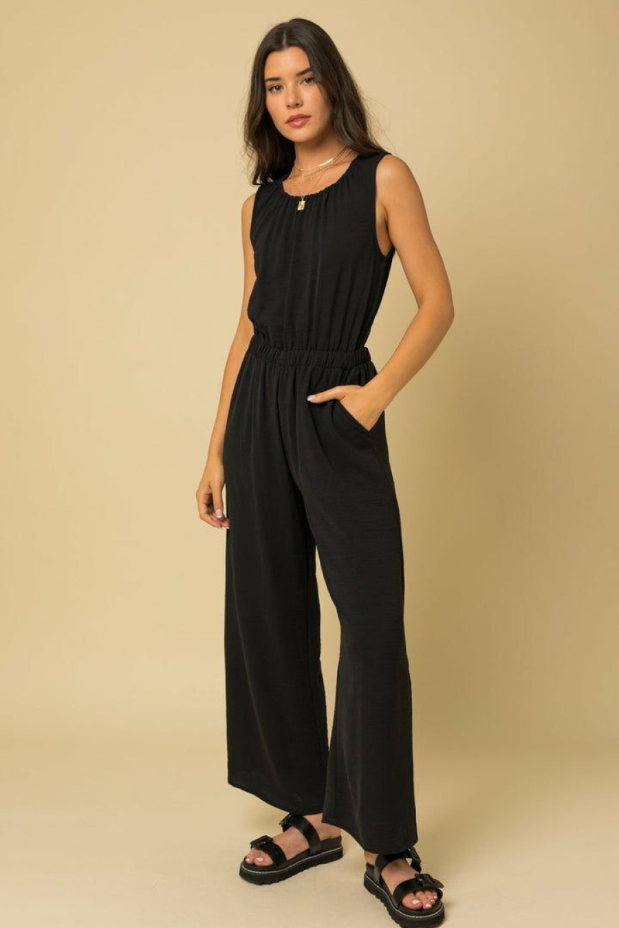 Clothing * | Petal & Pup Official Penny Stretch Jumpsuit Black