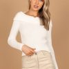 Clothing * | Petal & Pup Discount Valerie Off Shoulder Knit Sweater White