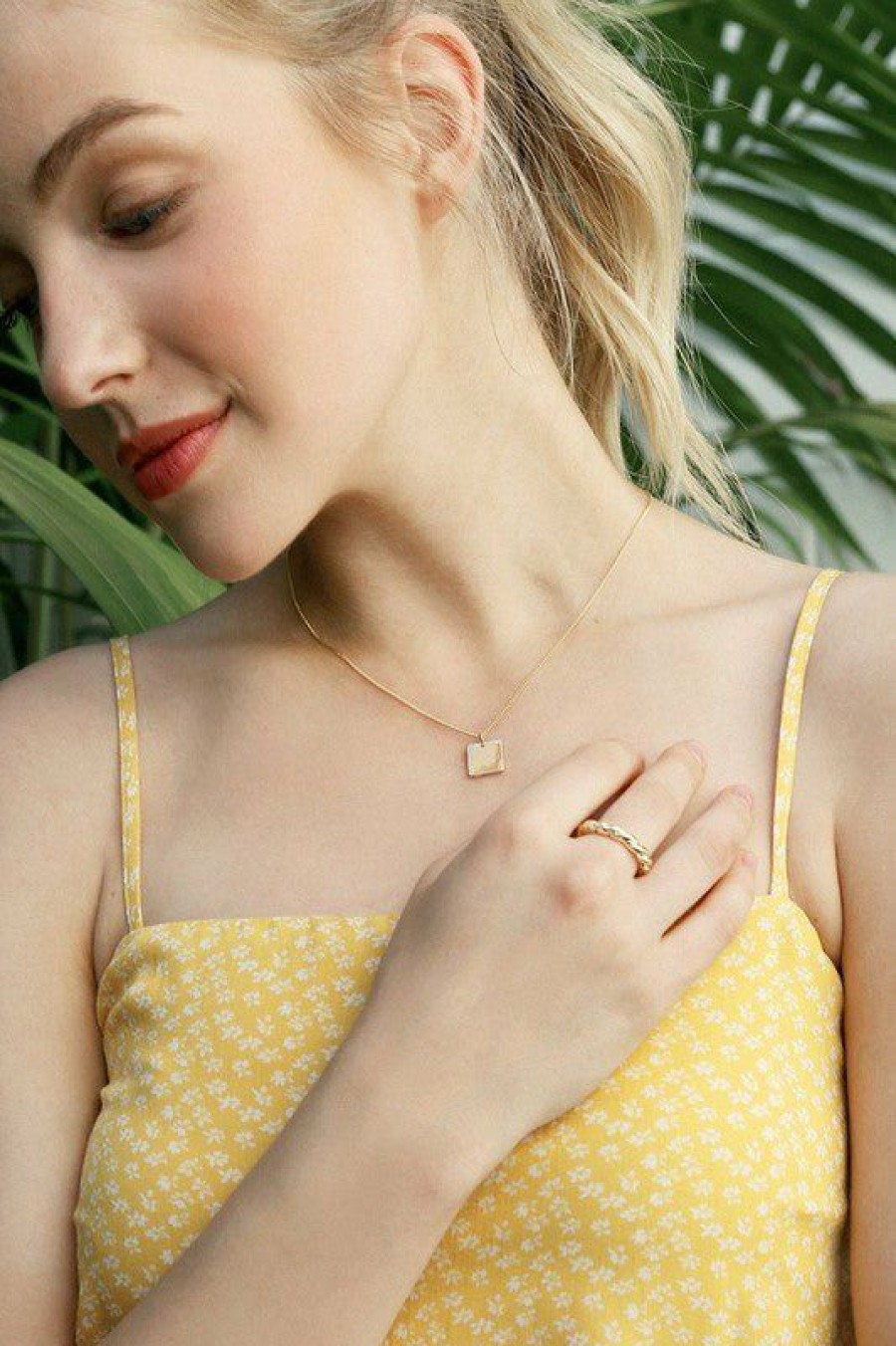 Shoes & Accessories * | Petal & Pup Cheap Online Pendant Necklace And Ring Set Gold