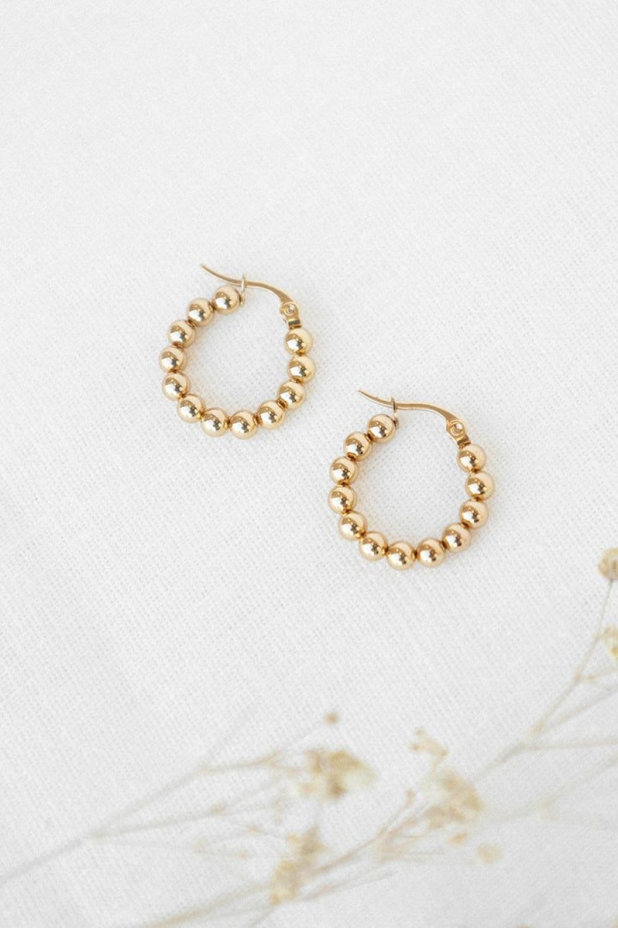 Shoes & Accessories * | Petal & Pup Typical Style Chloe Hoop Earrings Gold