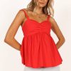 Clothing * | Petal & Pup Hot Sale F Dy Babydoll Top Red