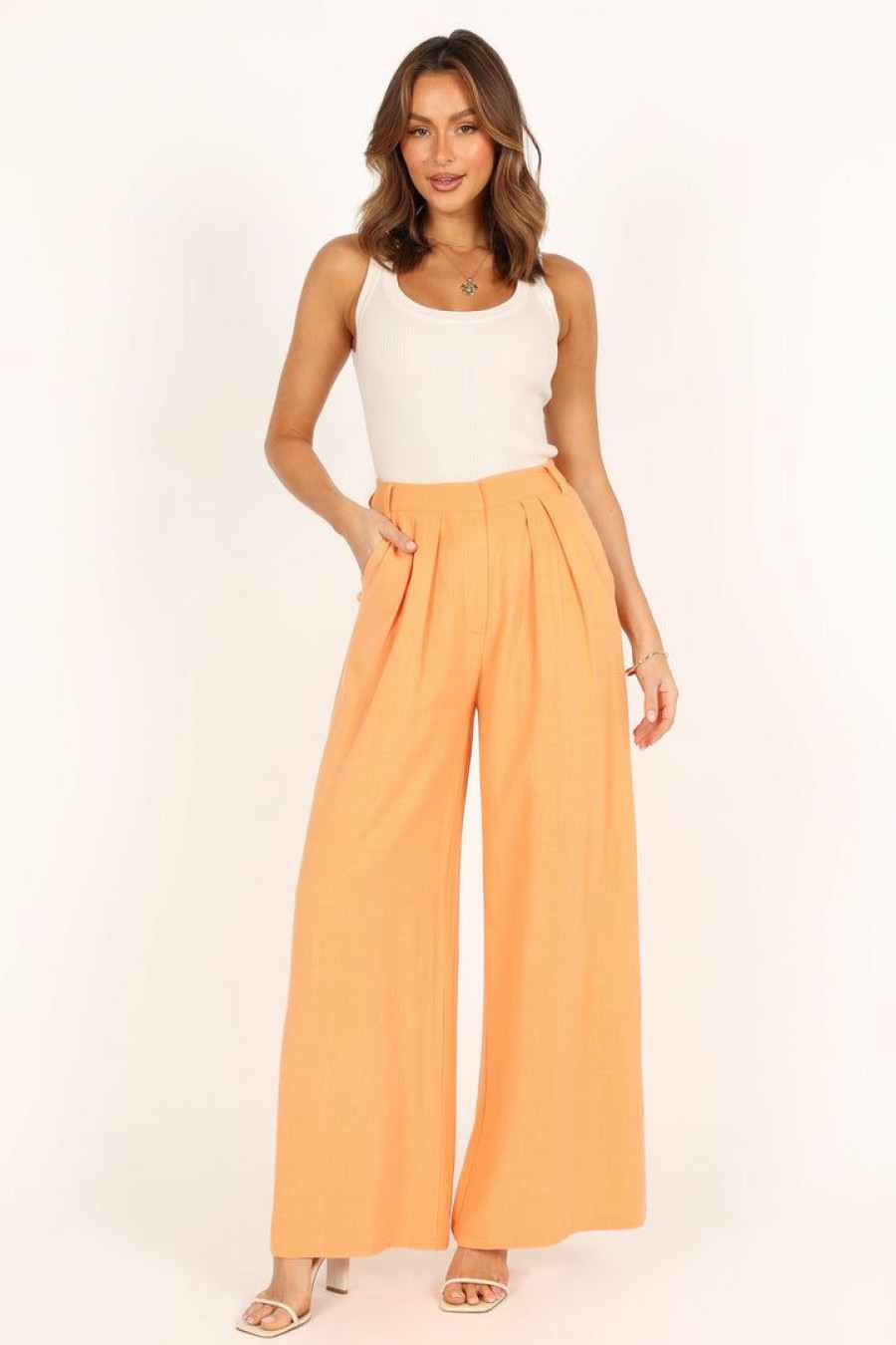 Clothing * | Petal & Pup Best Sellers Felix Wide Leg Pants Orange