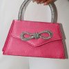 Shoes & Accessories * | Petal & Pup Good Quality Flicka Rhinestone Bow Bag Pink Satin