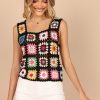 Clothing * | Petal & Pup Best Quality Saskia Crochet Top Black Multi