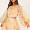 Dresses * | Petal & Pup Bargain Sale Jamille Cutout Long Sleeve Mini Dress Yellow