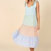 Dresses * | Petal & Pup Exclusive Equator Tie Shoulder Midi Dress Stripe