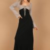 Dresses * | Petal & Pup Best Sellers Lirique Long Sleeve Maxi Dress Black/Grey