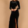 Dresses * | Petal & Pup Outlet Sale Sarine Long Sleeve Maxi Dress Black