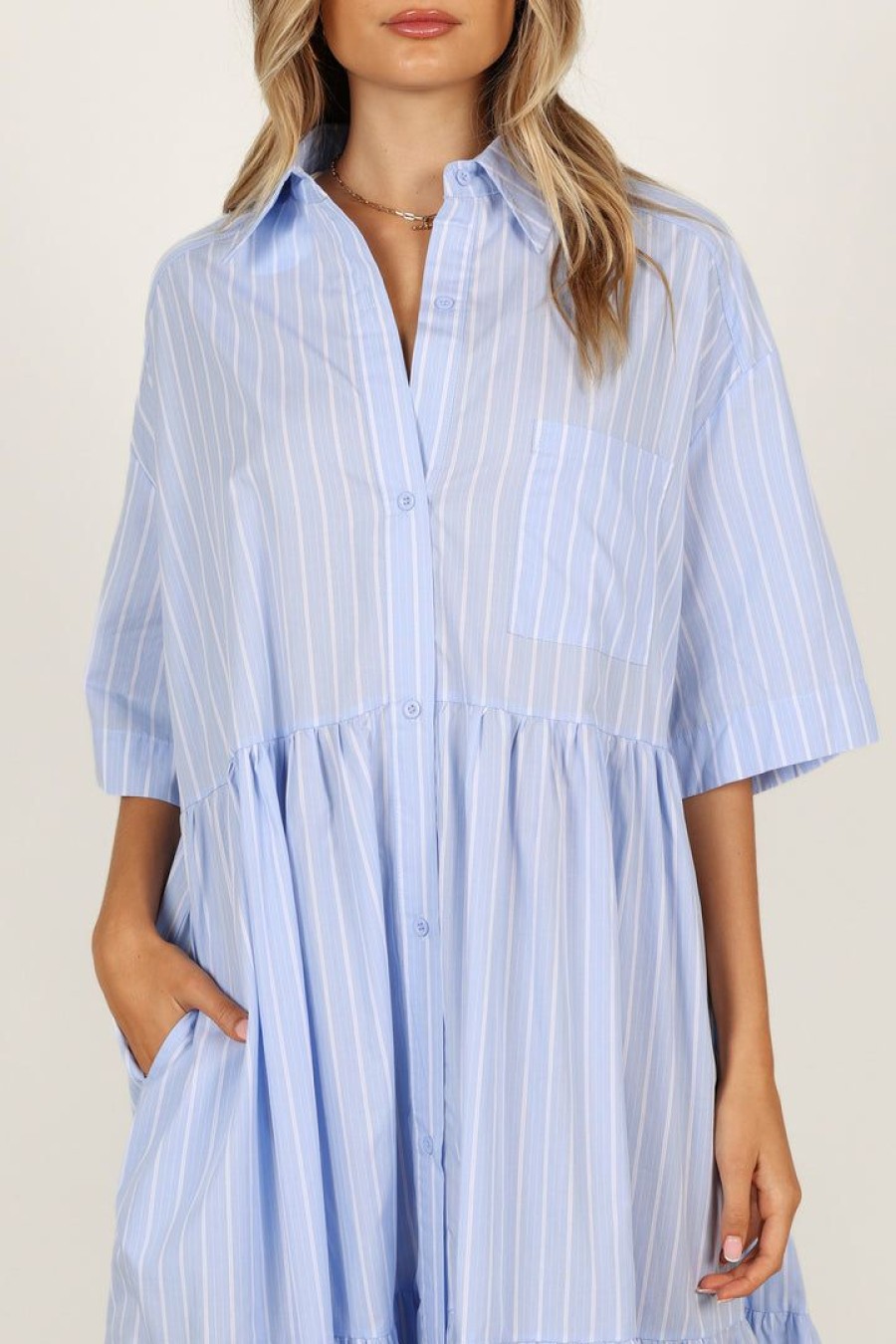 Clothing * | Petal & Pup Good Quality Clover Maxi Dress Blue Stripe