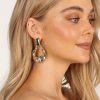 Shoes & Accessories * | Petal & Pup Exquisite Gifts Matilda Statement Earrings Gold/Green