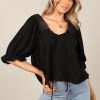 Clothing * | Petal & Pup Exquisite Gifts Frankie Top Black