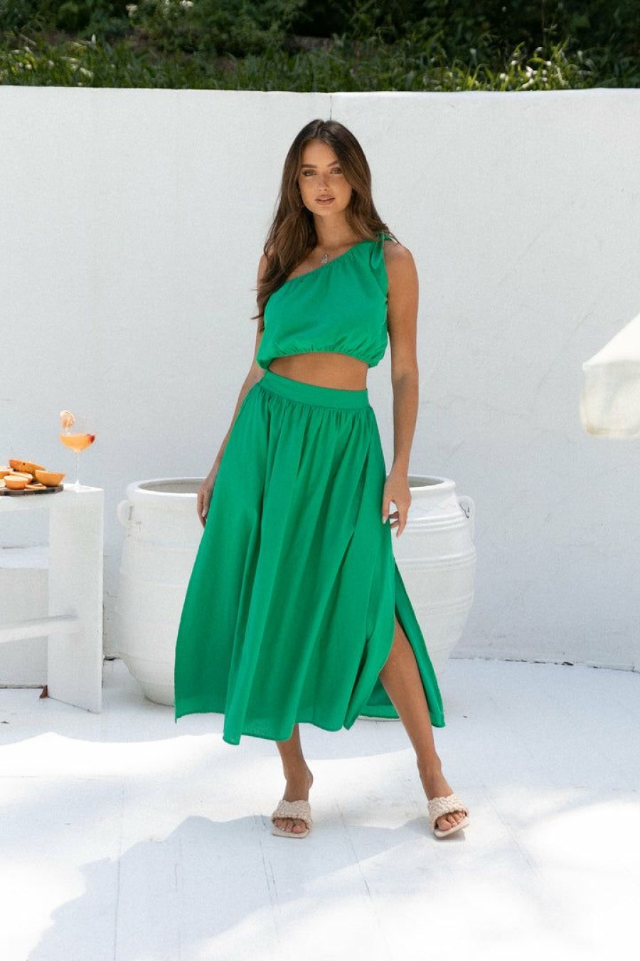 Clothing * | Petal & Pup Outlet Sale Isla Skirt Green