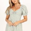 Clothing * | Petal & Pup Typical Style Clements Frill Romper Sage Floral