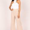 Clothing * | Petal & Pup Exquisite Gifts Henry High Waisted Wide Leg Pants Beige Stripe