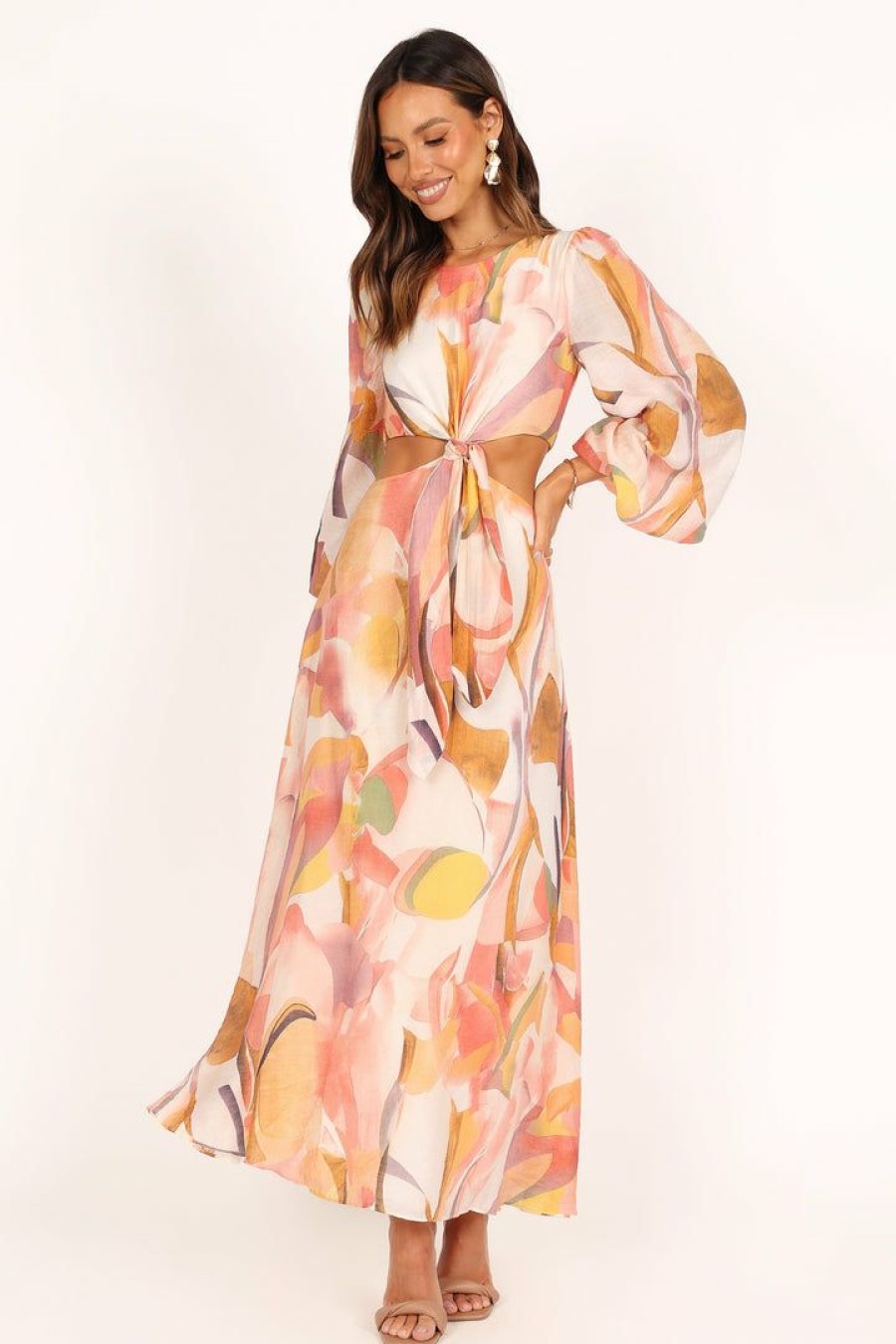 Dresses * | Petal & Pup Best Sellers Laquin Long Sleeve Maxi Dress Pink