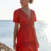 Dresses * | Petal & Pup Official Madelyn Tie Maxi Dress Red