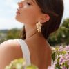 Shoes & Accessories * | Petal & Pup Best Sellers Alexa Flower Earrings Gold