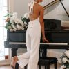 Clothing * | Petal & Pup Exquisite Gifts Clara Bow Jumpsuit White